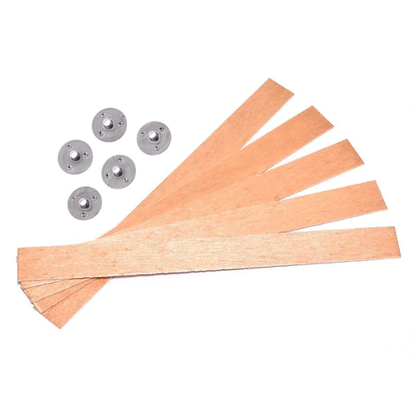 Holzdochte 15cm mit Lametta 5 Stück