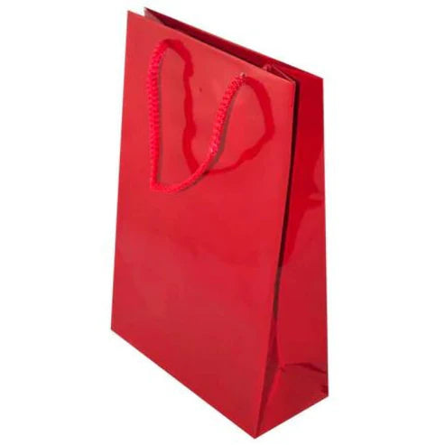 Papiertüten mit Schnurgriff rot 170x70x250mm