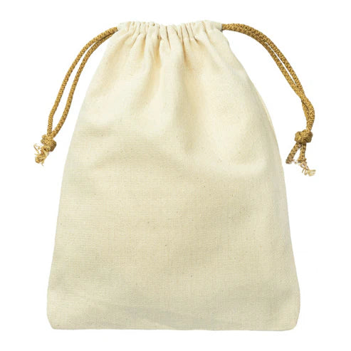 Baumwollsack ecru 20x30cm goldene schnur