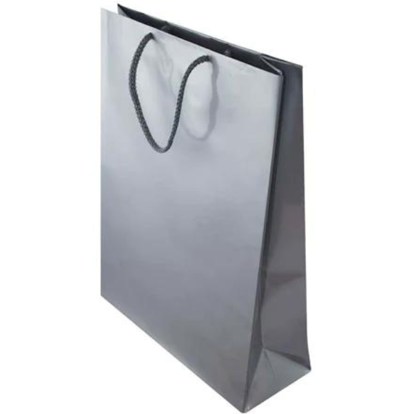 Laminierte Tasche mit Kordelgriff SILBER 240x90x320mm
