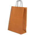 Papiertüten mit gedrehtem Griff orange mit schwarzem Griff 24x10x32cm