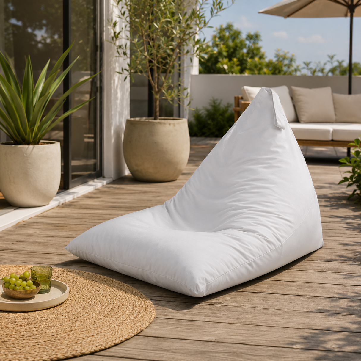 Kissen XL OXFORD Pouf, einfarbig