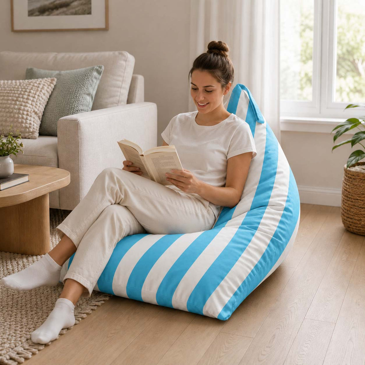 Sitzsack Pillow XL OXFORD Bunt Gestreift