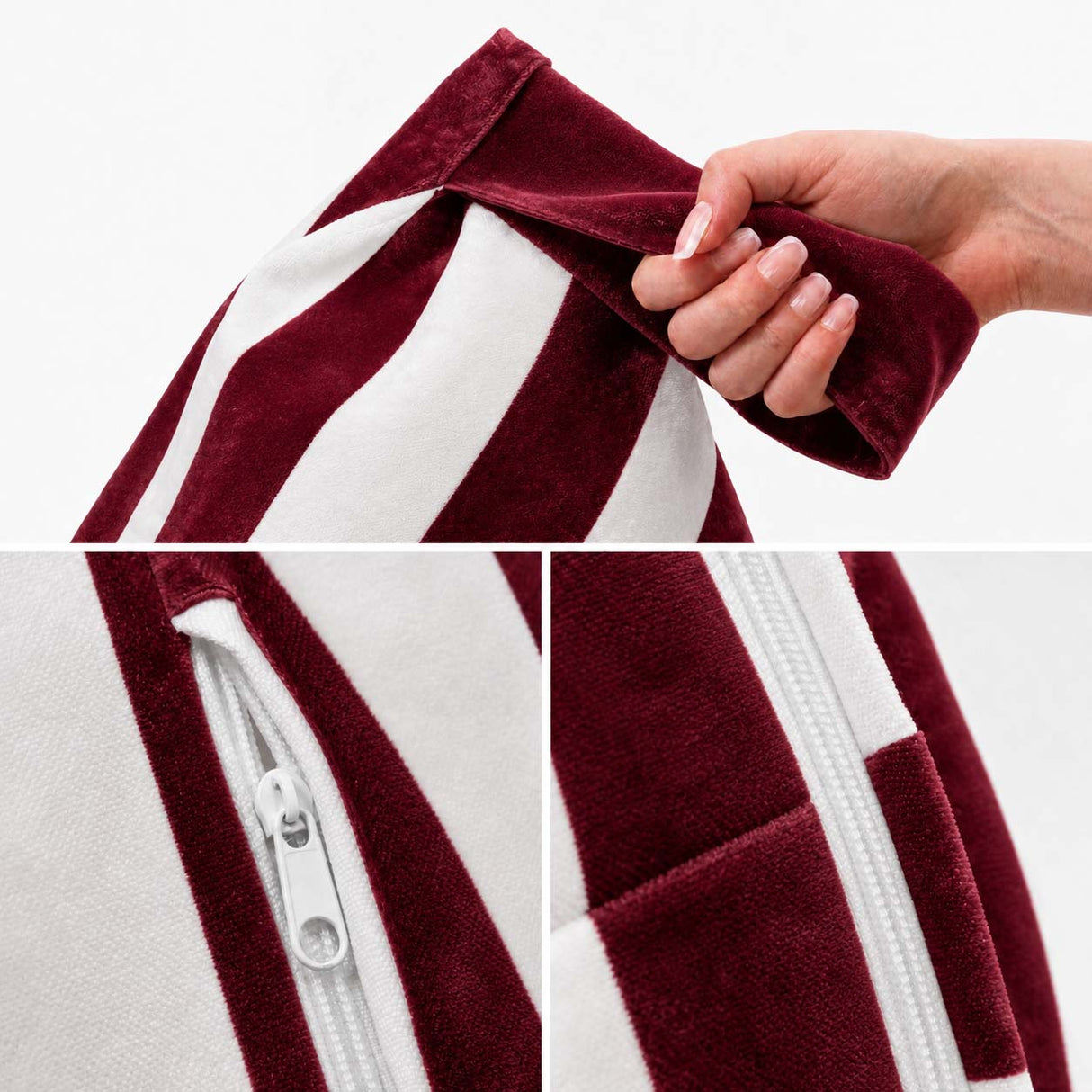 Sitzsack Pillow XL VELVET Bunt Gestreift