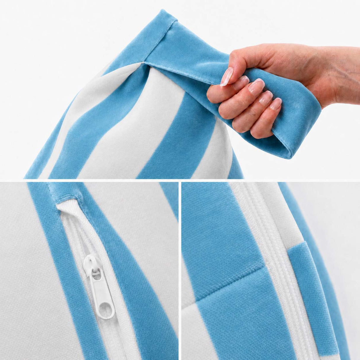 Sitzsack Pillow XL VELVET Bunt Gestreift