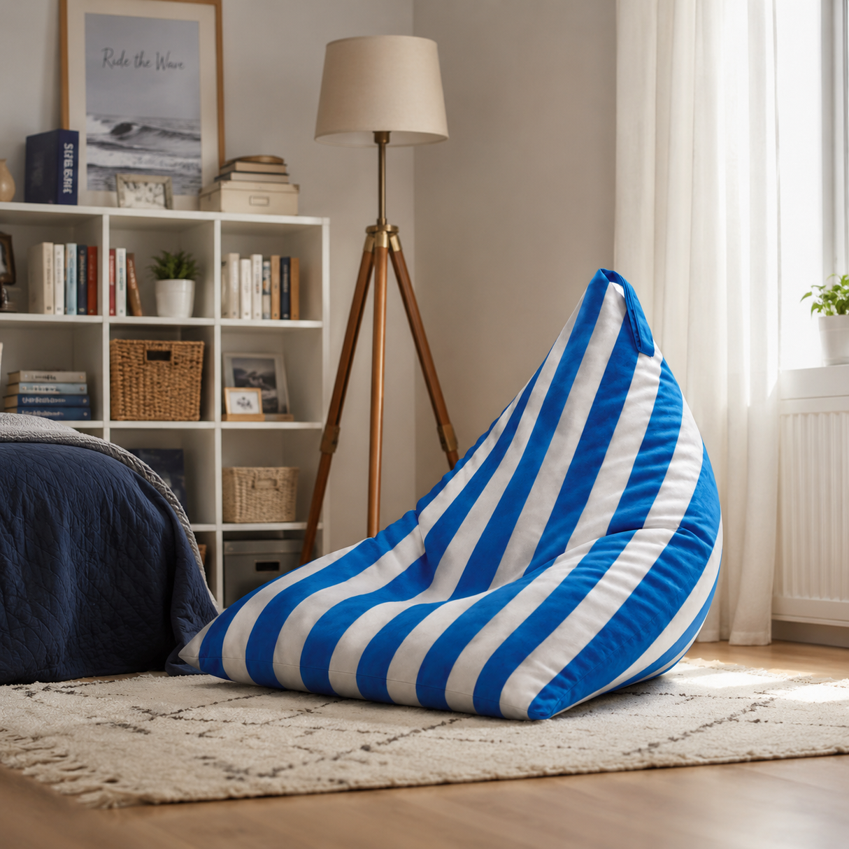 Sitzsack Pillow XXL VELVET Bunt gestreift