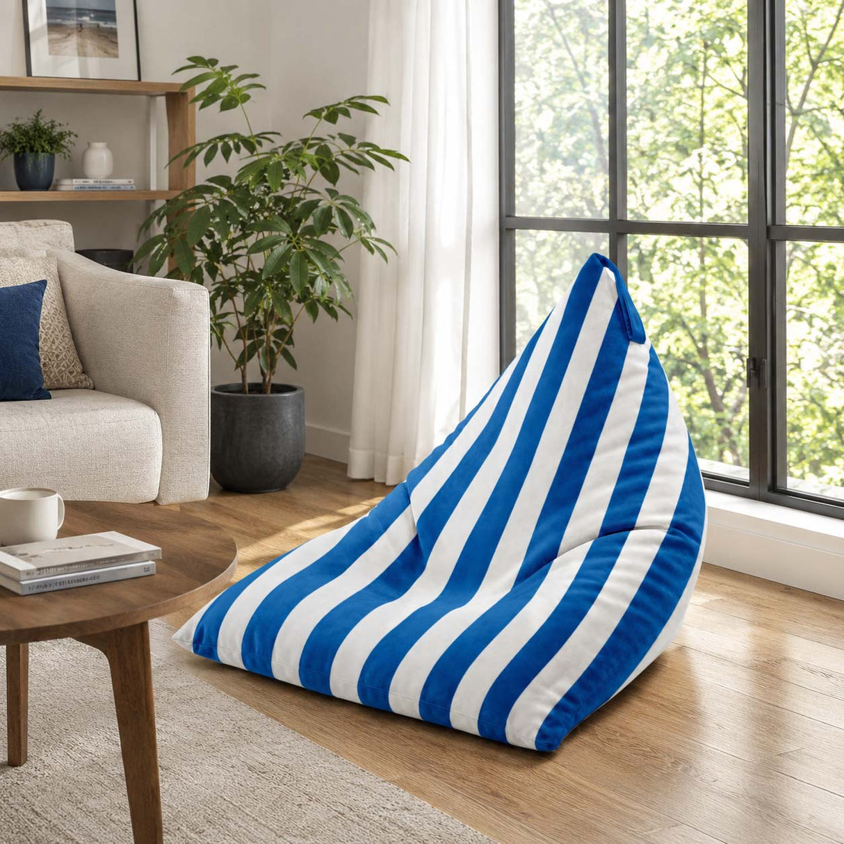 Sitzsack Pillow XL VELVET Bunt Gestreift