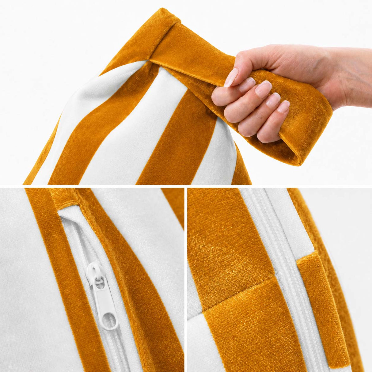 Sitzsack Pillow XL VELVET Bunt Gestreift