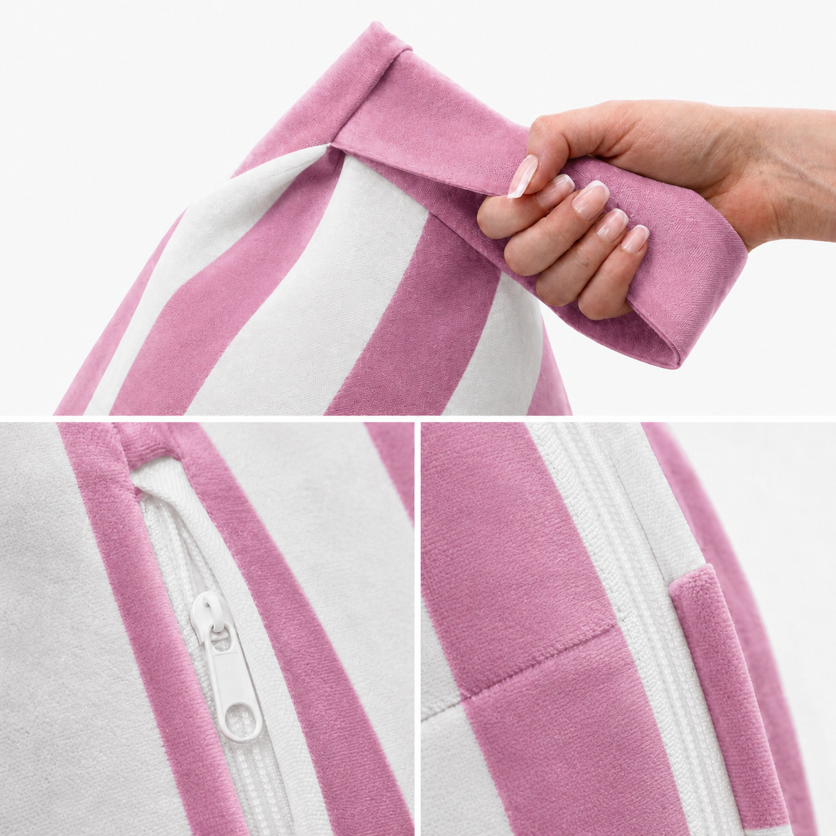 Sitzsack Pillow XXL VELVET Bunt gestreift