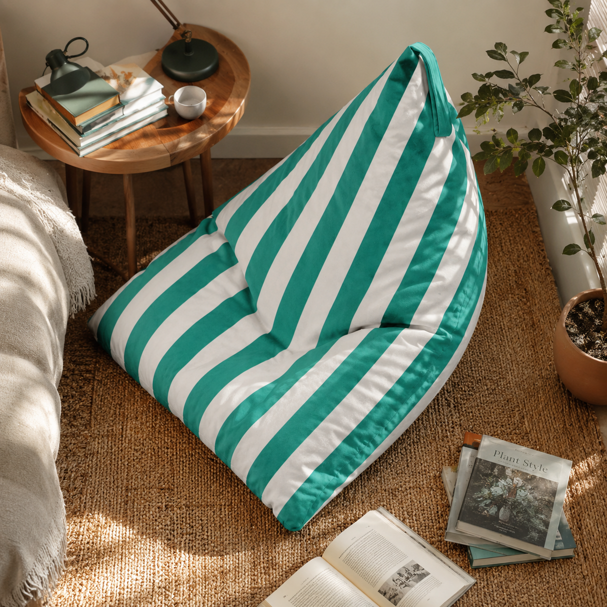 Sitzsack Pillow XXL VELVET Bunt gestreift