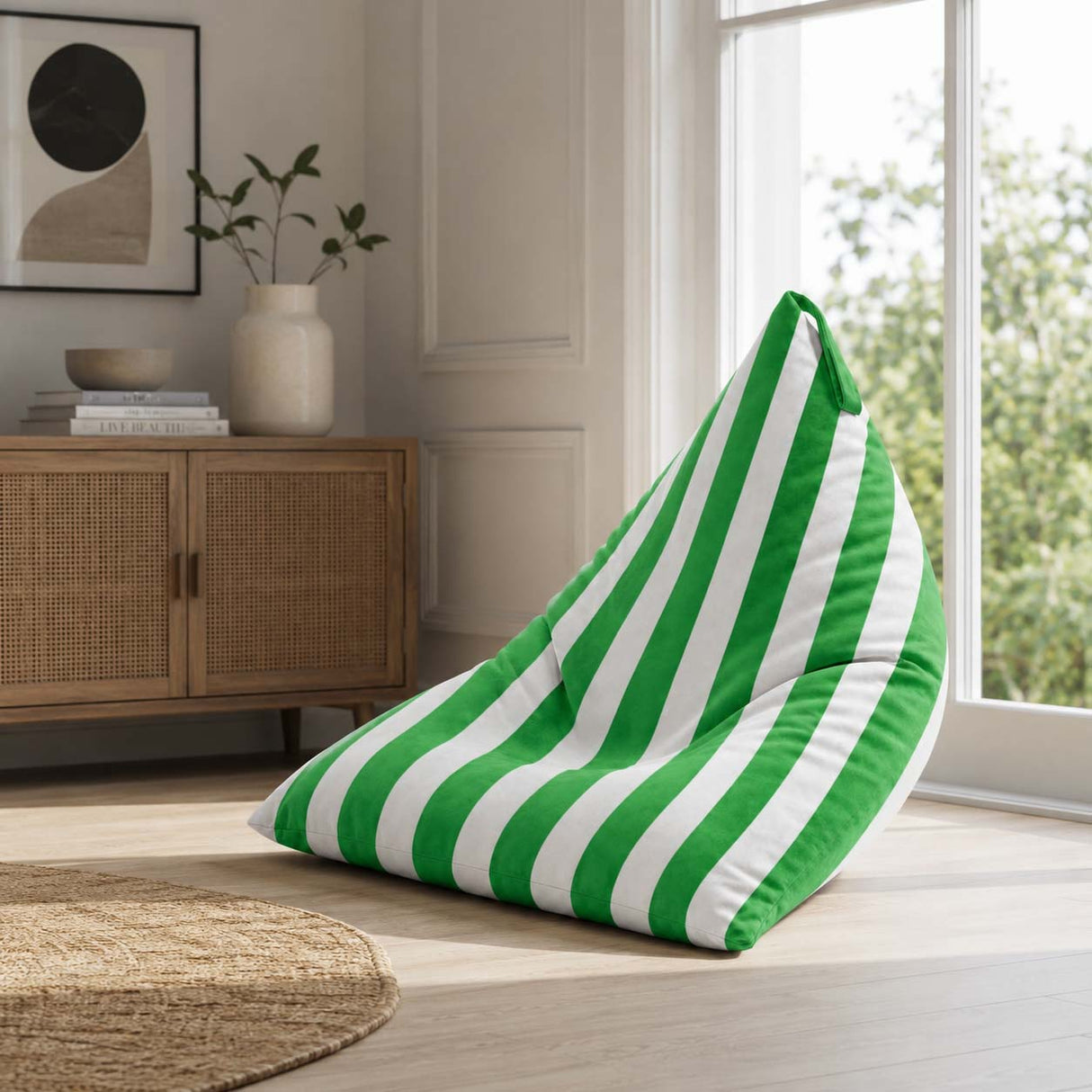 Sitzsack Pillow XL VELVET Bunt Gestreift