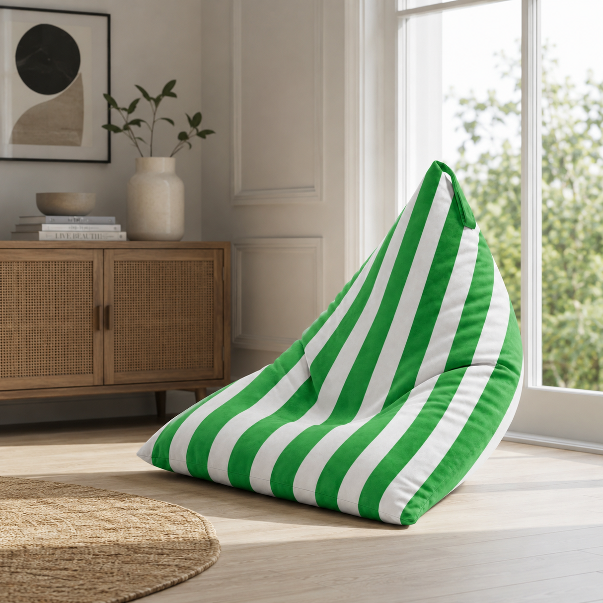Sitzsack Pillow XXL VELVET Bunt gestreift