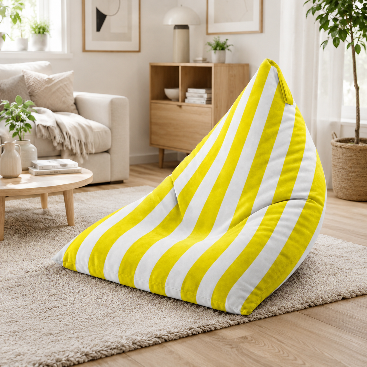 Sitzsack Pillow XXL VELVET Bunt gestreift