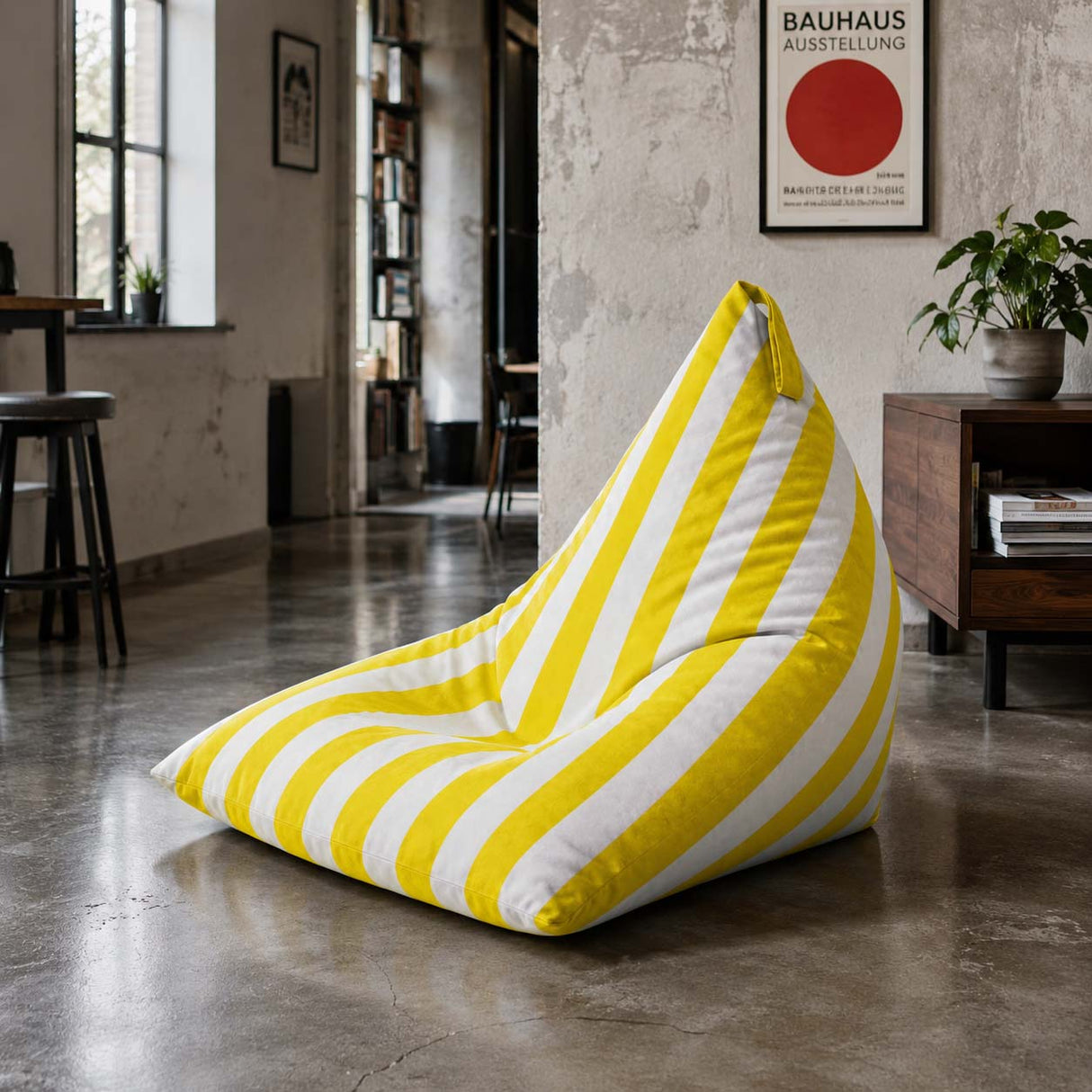 Sitzsack Pillow XL VELVET Bunt Gestreift