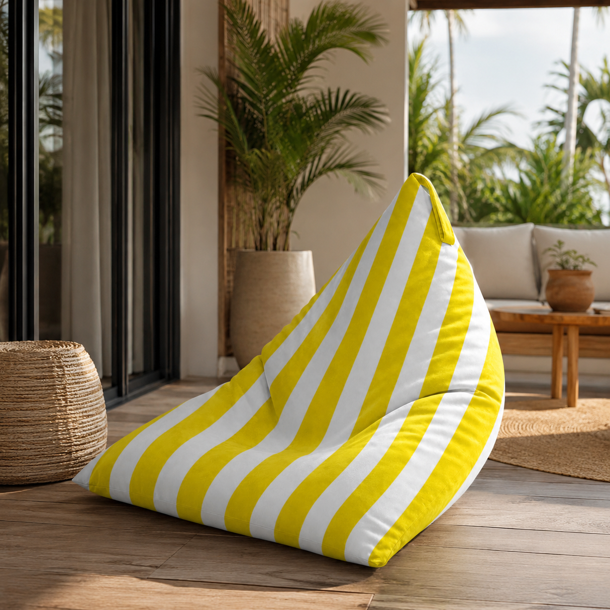 Sitzsack Pillow XXL VELVET Bunt gestreift