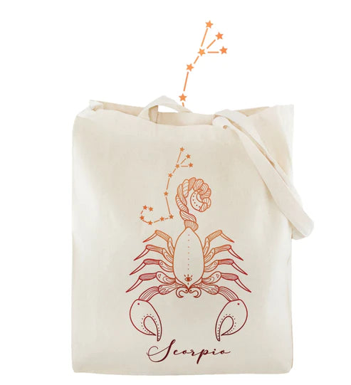 Baumwolltasche Ecru Sternzeichen Skorpion 38x42