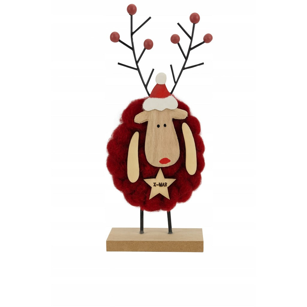 Weihnachts-Rentierfigur, stehende Holzdekoration