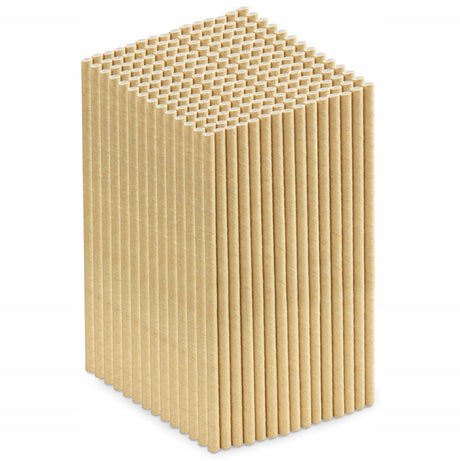Dicke Papierstrohhalme Braun 20 cm – 200 Stück