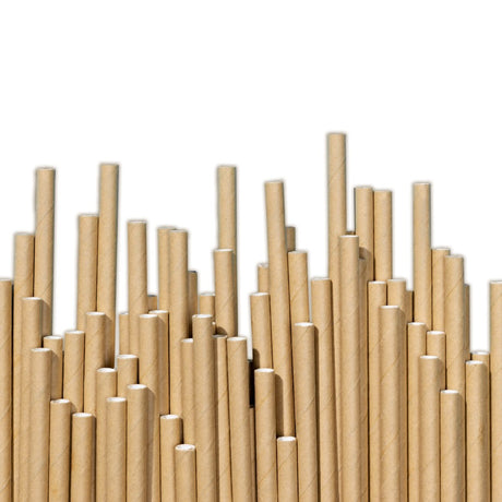 Dicke Papierstrohhalme Braun 20 cm – 200 Stück