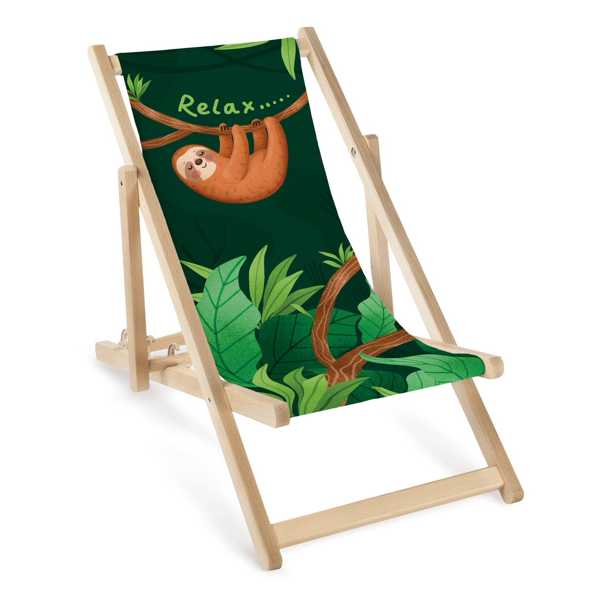 Kinderliegestuhl aus Holz Relax Faultier