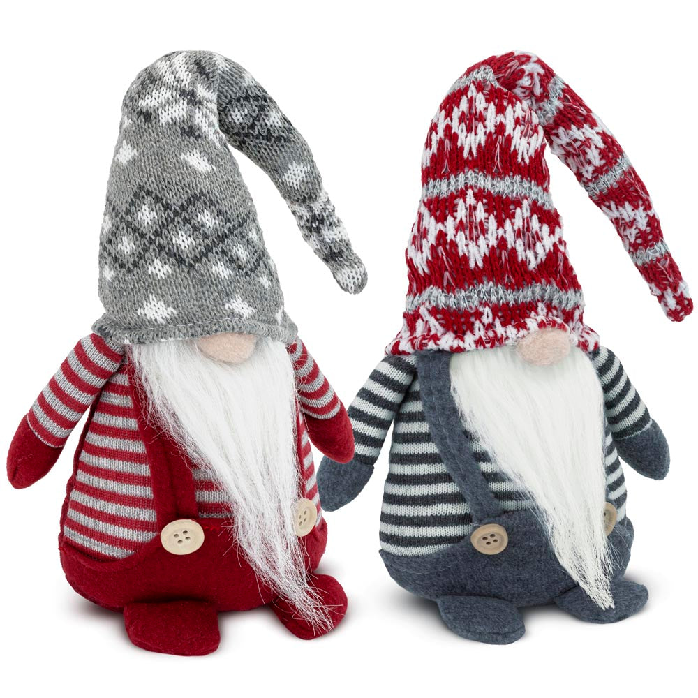 Weihnachtlicher stehender Kobold in Streifen, 42 cm