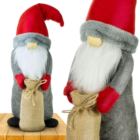 Weihnachtswichtel mit Jutesack rote Mütze