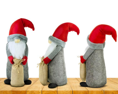 Weihnachtswichtel mit Jutesack rote Mütze