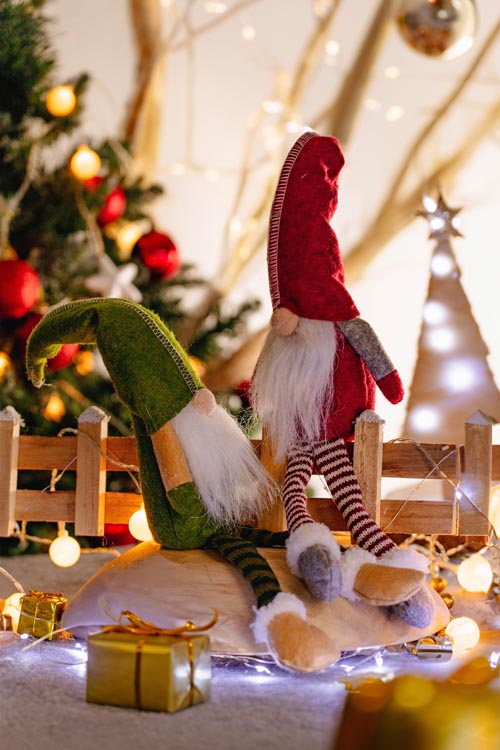Weihnachtszwerg mit Bart ROT 50cm