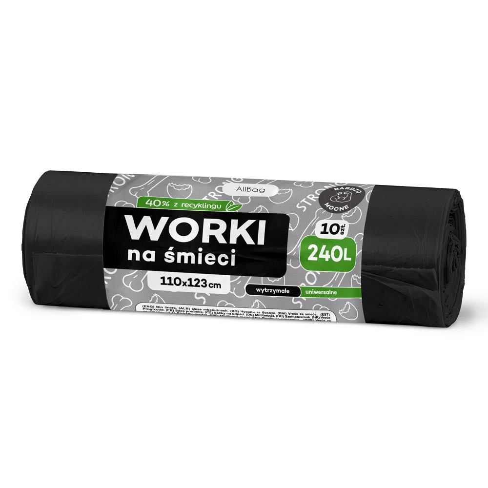 Schwarze Recycelte Müllsäcke 240L