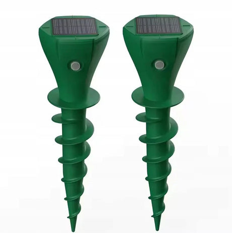 Ultraschall-Tiervertreiber mit Solarbetrieb gegen Maulwürfe, Marder und Wühlmäuse – 2 Stück