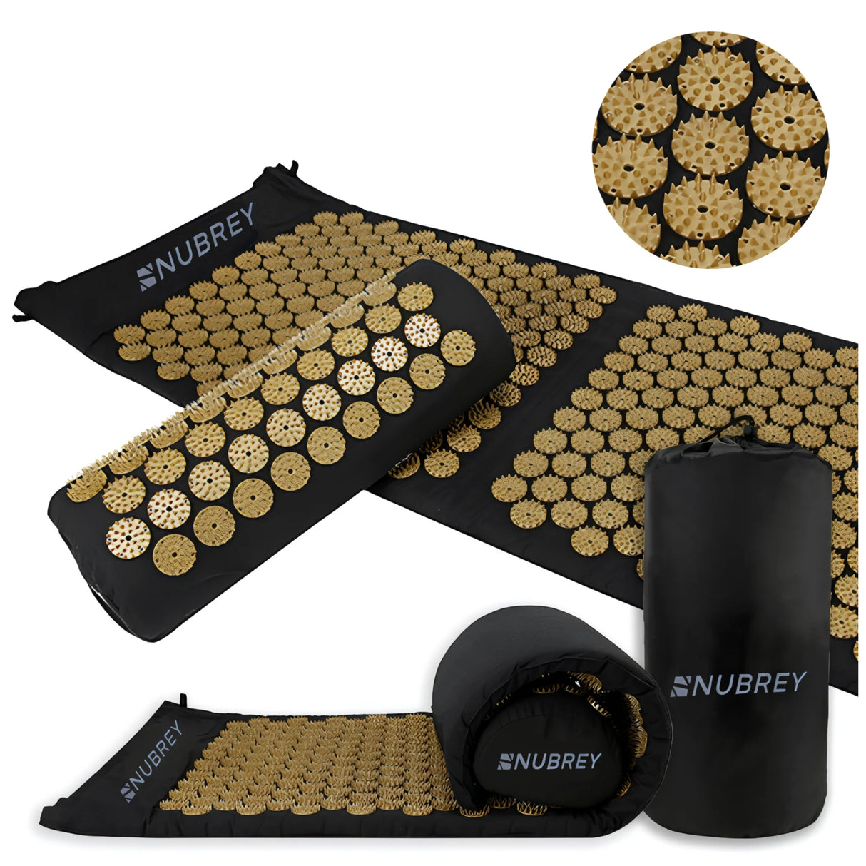 Akupressurmatte Schwarz mit Spitzen