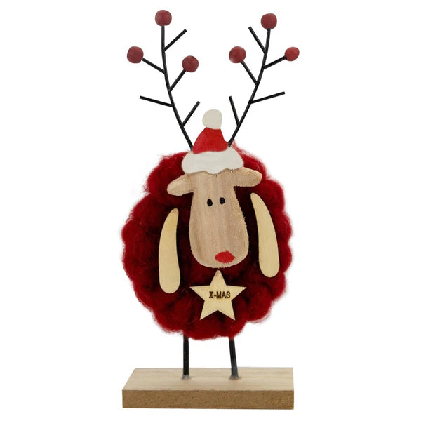 Weihnachtshirsch aus Holz stehend Dekoration