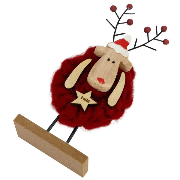 Weihnachtshirsch aus Holz stehend Dekoration