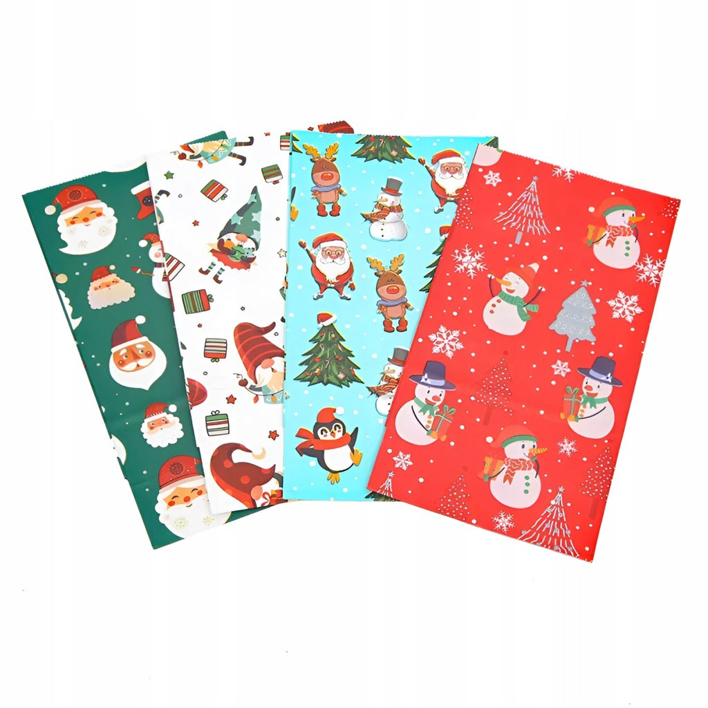 Papiertüte 210x80x15mm Weihnachtsmuster 4St.