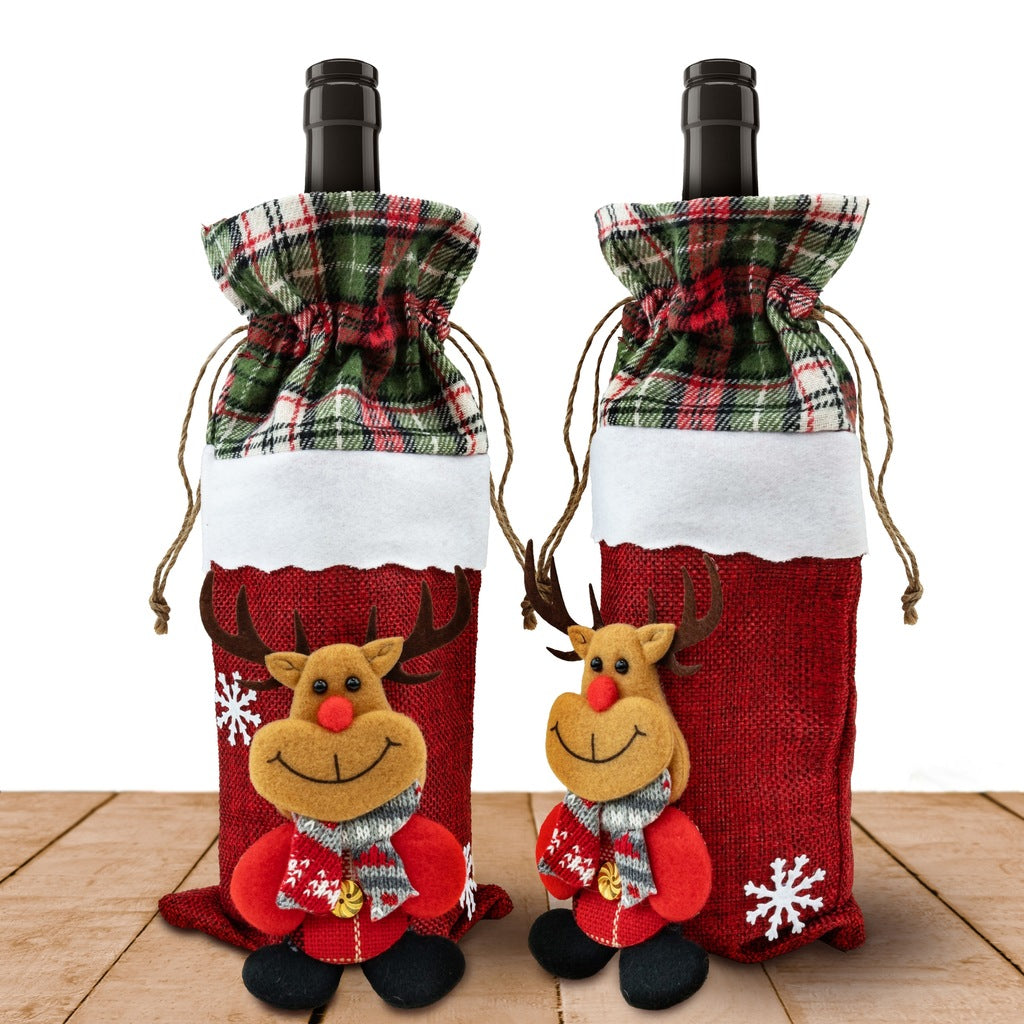 Weihnachtliches Flaschenhüllen-Set 4-tlg.