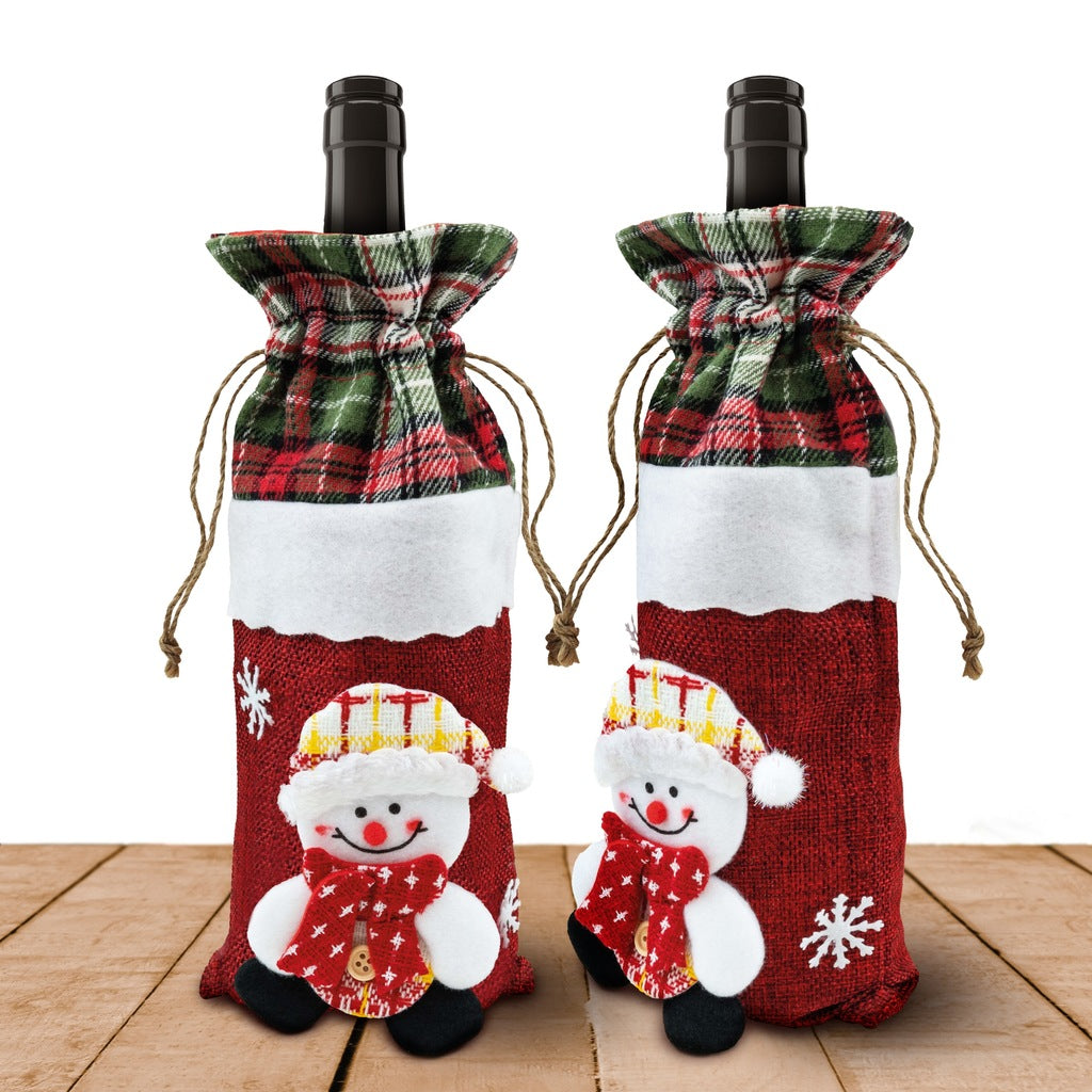 Weihnachtliches Flaschenhüllen-Set 4-tlg.