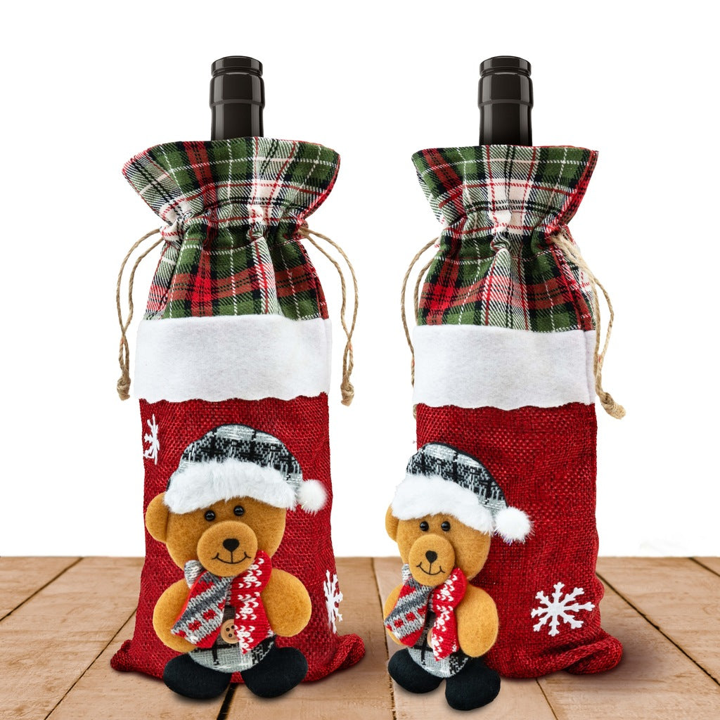 Weihnachtliches Flaschenhüllen-Set 4-tlg.