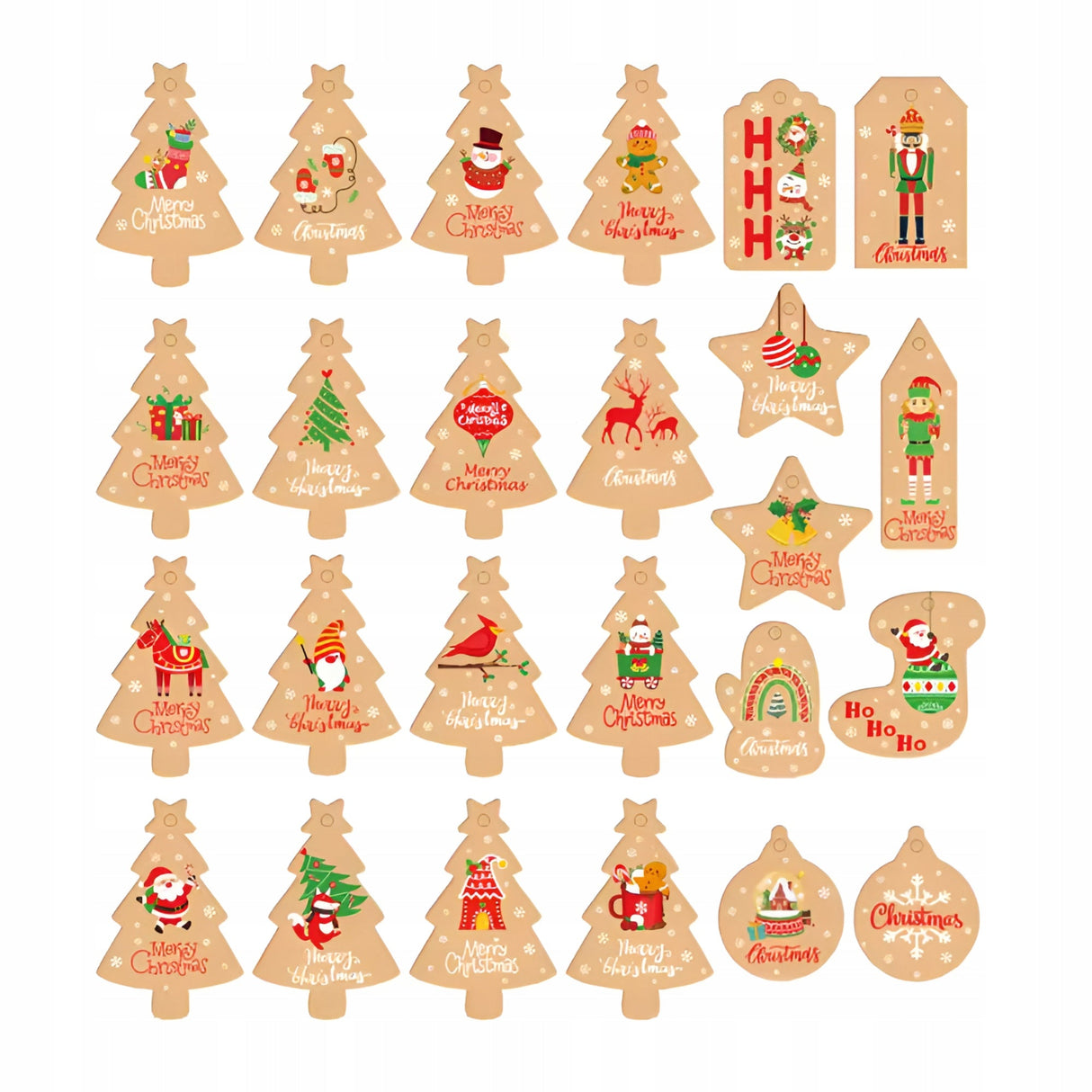 Braune Geschenkanhänger, 50 Stück