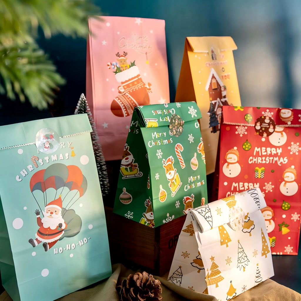 Adventskalendertüten mit Weinflaschen und Aufklebern