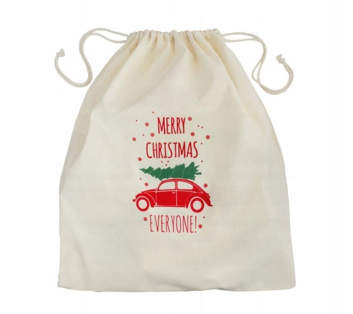 Weihnachts-Baumwolltasche 250x250mm Ecru