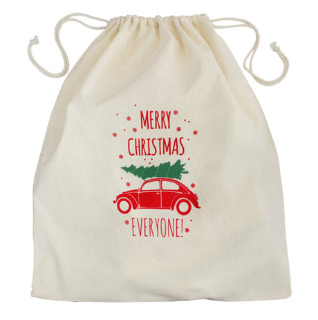 Weihnachts-Baumwolltasche 170x280mm Ecru