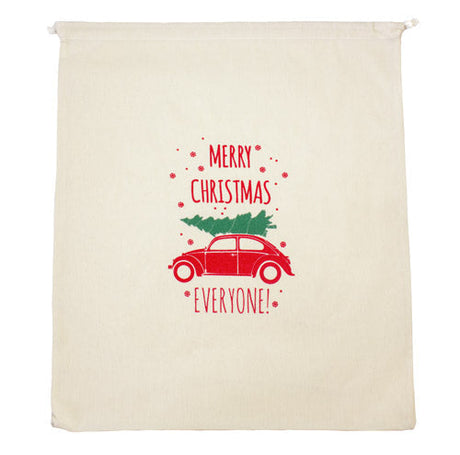 Weihnachts-Baumwolltasche 170x220mm Ecru Merry Christmas