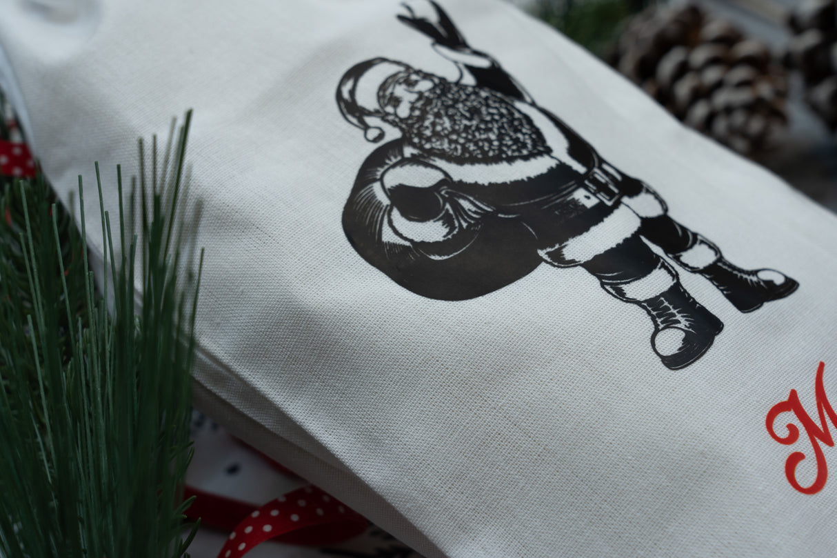 Weihnachts-Baumwollbeutel 150x200mm Weihnachtsmann Frohe Weihnachten