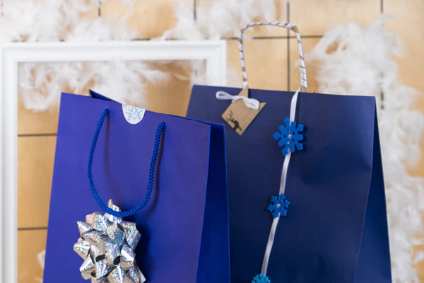 Weihnachtsgeschenkverpackungsbeutel-Set Marinegrau
