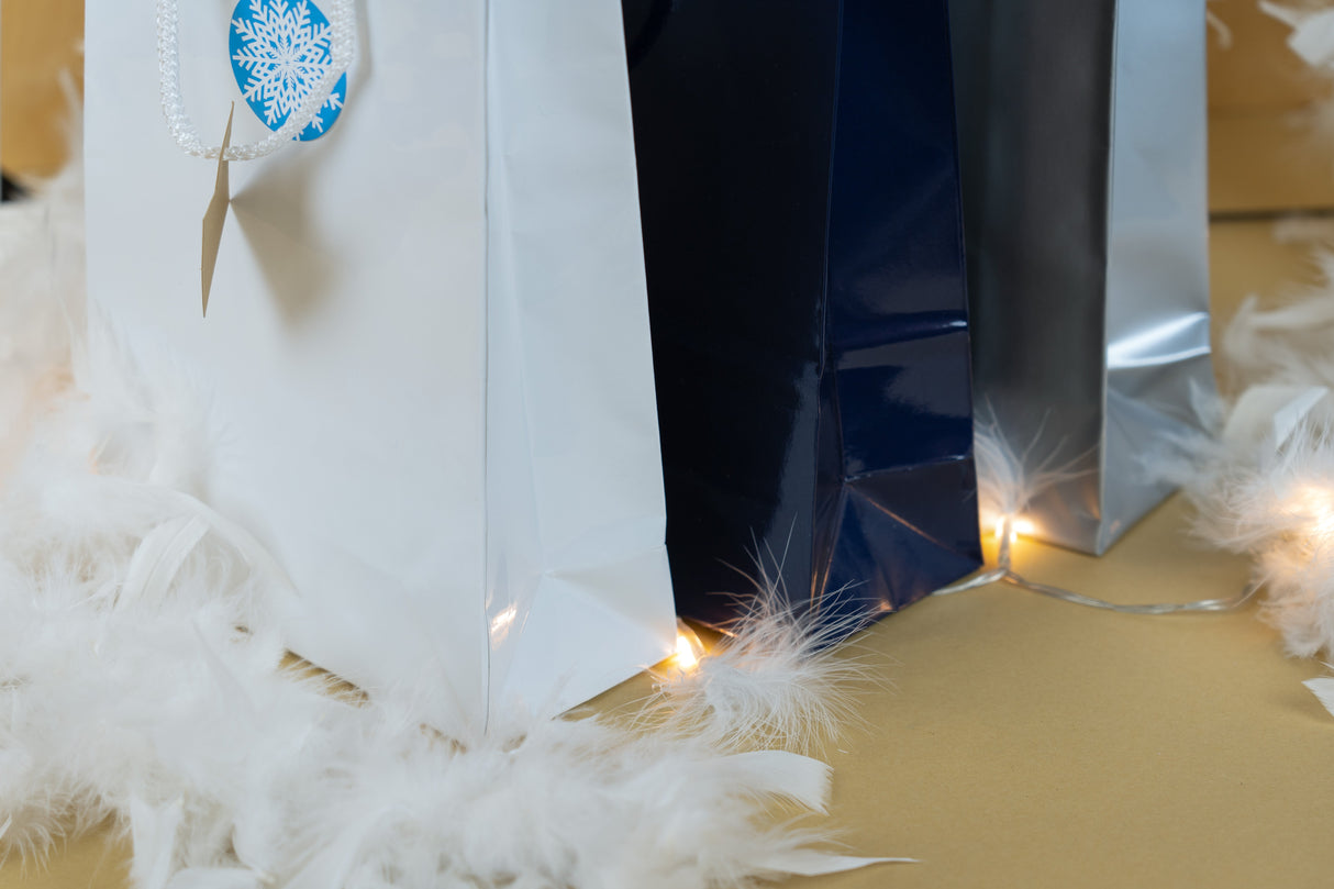 Set Weihnachtsgeschenktüten MARINEBLAU UND GRAU