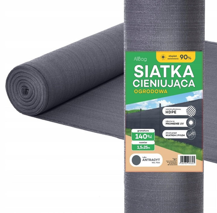 Grau -Maskierungsnetz für einen 25 m UV -Zaun 140 g