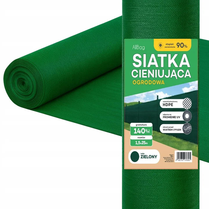 Grünes Sichtschutznetz für Zaun, 25 m, UV-beständig, 140 g/m²