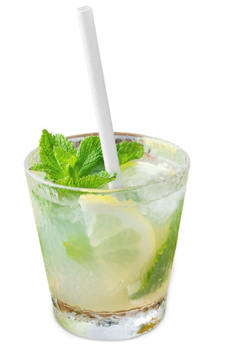 Dicke Papierstrohhalme Weiß 20 cm – 200 Stück