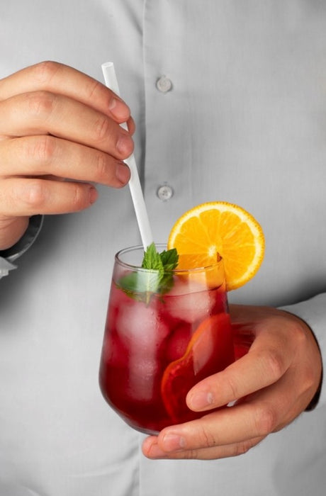 Dicke Papierstrohhalme Weiß 20 cm – 200 Stück