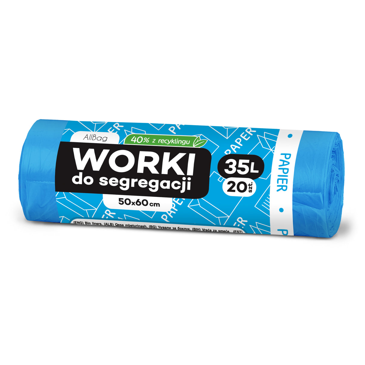 Blaue Recycelte Müllbeutel 35L